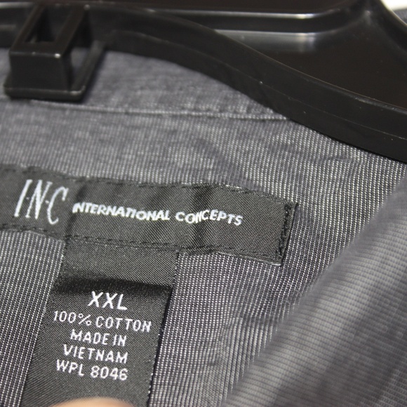 Inc International Men's Shirt XXL Black Button Down Long Sleeve w/Pockets Cotton - Picture 3 of 7